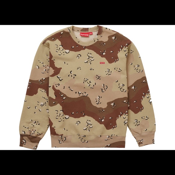 Supreme Small Box Logo Chocolate Chip Camo Crewneck - Picture 1 of 2